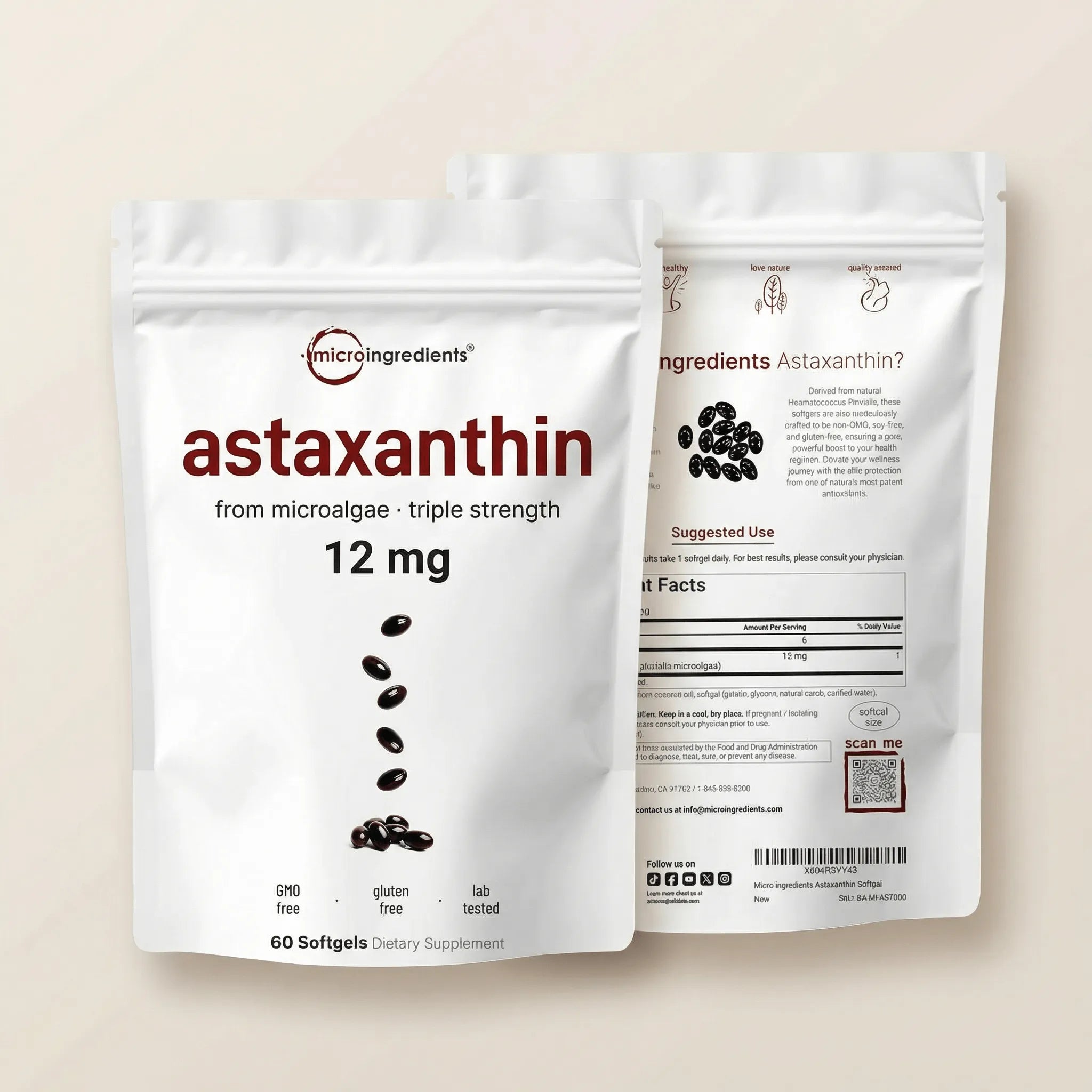 Astaxantina 12 mg – Protección Celular Total