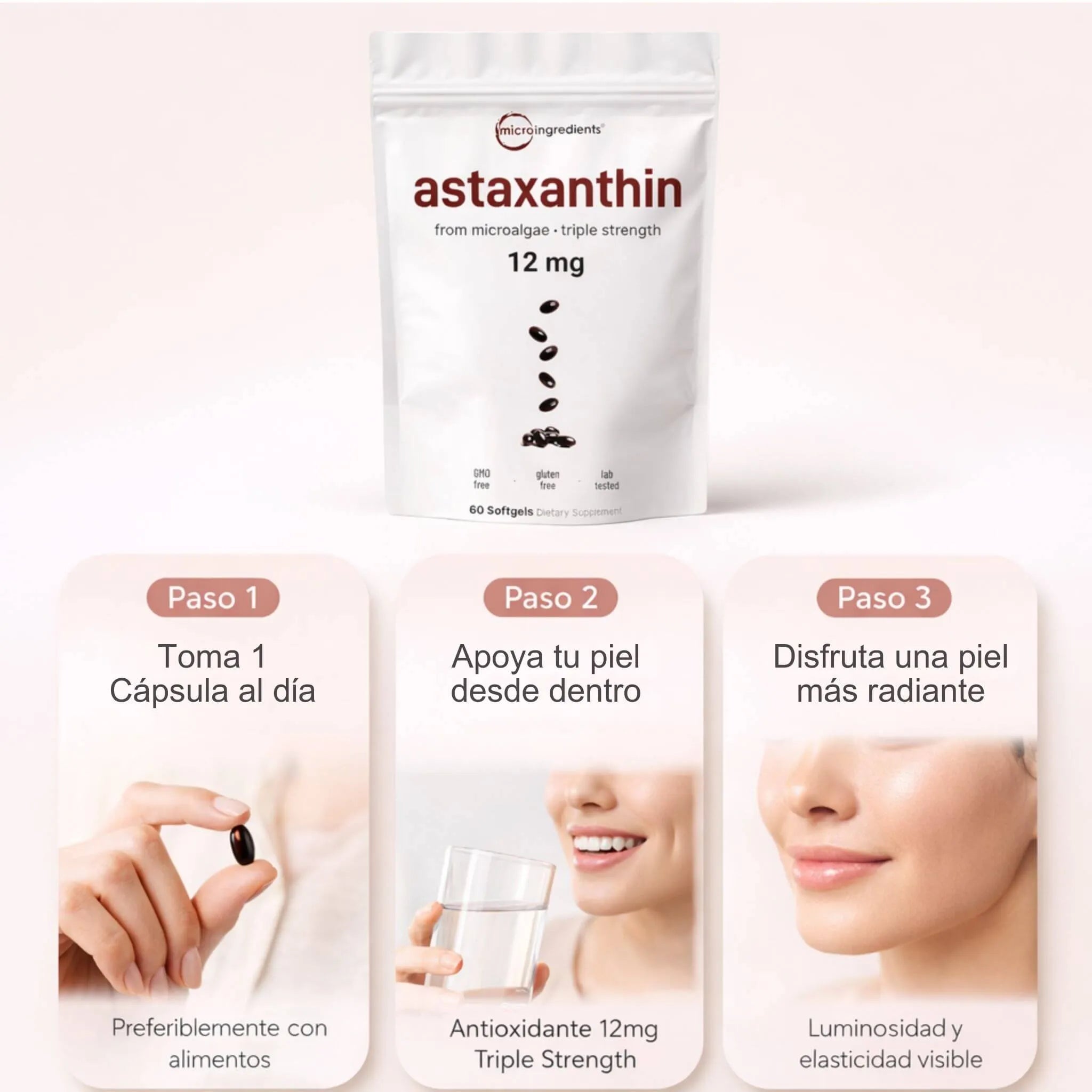 Astaxantina 12 mg – Protección Celular Total