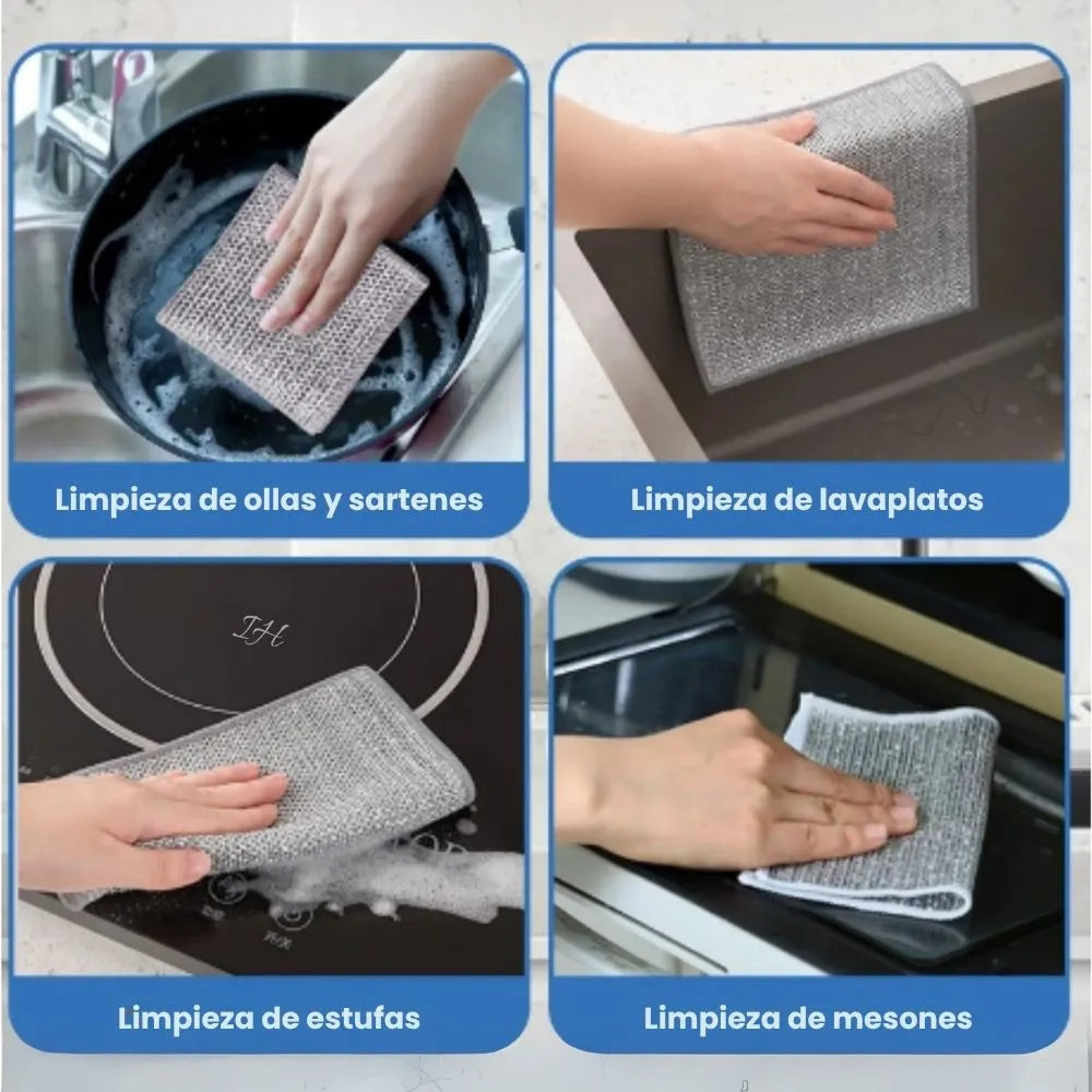 Paño antibacterial de microfibra de acero – PowerClean Max X5