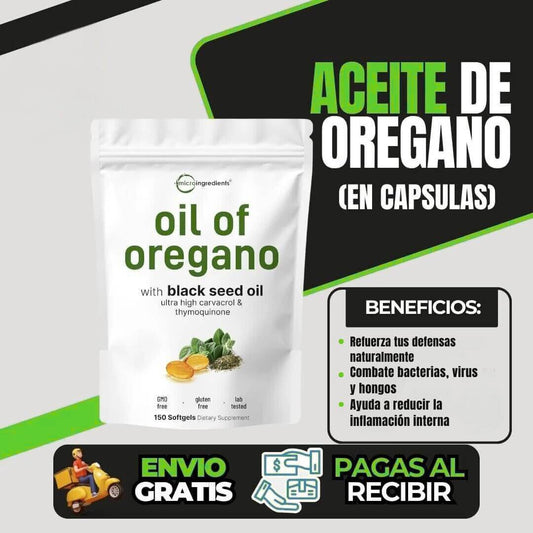 Aceite de Orégano + Semilla Negra | Cápsulas Blandas